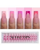 BTArtboxnails XCOATTIPS Pink French Tip Press On Nails - Long Press On Nails Square, Soft Gel Nail Tips, 150Pcs Soak Off Acrylic Pink Fake Nail Extension in 15 Sizes