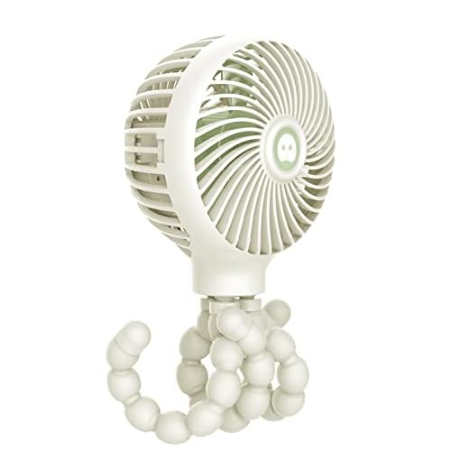 TRELC Mini Handheld Stroller Fan, Personal Portable Baby Rechargeable Fan With Flexible Tripod, Upgraded Version, Gift for Children Office Treadmill Room Car Traveling BBQ Gym (White)