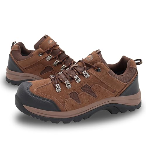 CC-Los Men's Hiking Shoes Waterproof | Suede Leather Lace-Free Lightweight Breathable Trekking Outdoor Walking Shoe - Image 8
