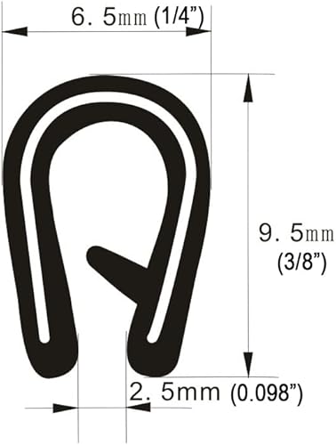 Miniatura 2 de KX Edge Trim negro pequeño, 18 pulgadas se adapta al borde, borde de plástico PVC en forma de U negro protector de borde grande ((10 pies))