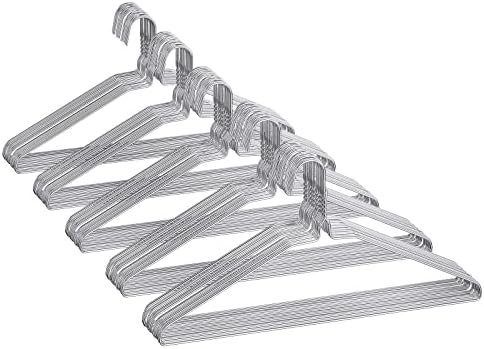 SPECILITE Wire Hangers 100 Pack, Metal Wire Clothes Hanger Bulk for Coats, Space Saving Metal Hangers Non Slip 16 Inch 12 Gauge Ultra Thin for Standard Size Suits, Shirts, Pants, Skirts