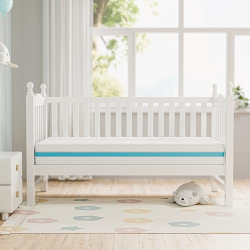 image for TeQsli Crib Mattress, Dual-Sided Memory Foam Toddler Mattress with Bre