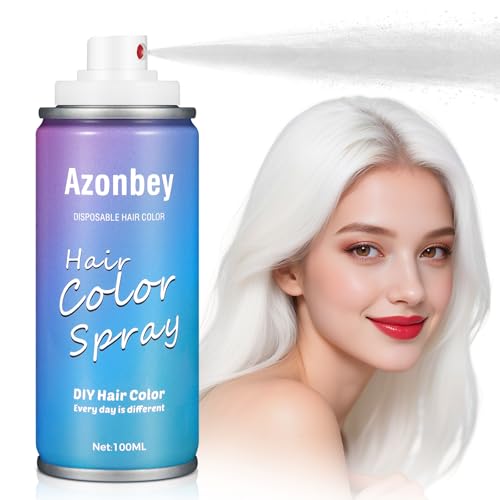 Halloween White Hair Spray,Temporary Hair Color Spray for Kids Women Men,Hair Color Dye, Non-Damaging Hair Dye HairSpray,Instant Vivid Colored Hair Spray for Party,Cosplay,Christmas(White)