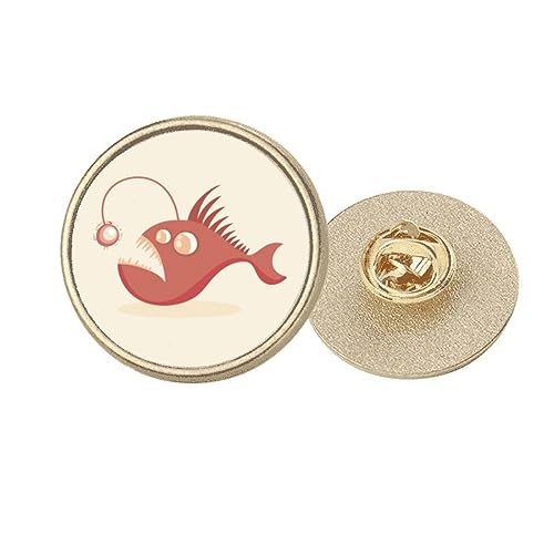 Broche poisson ronde dorée accessoire fantaisie pour veste