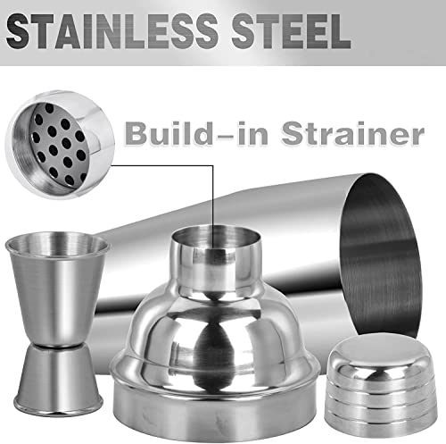 image for iDopick Large 25oz Cocktail Shaker with Double Measuring Jigger, Stain