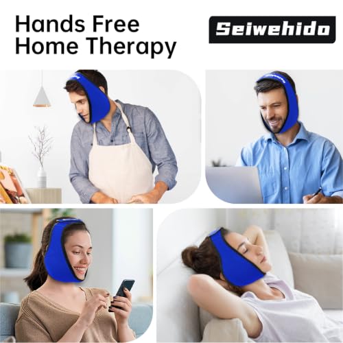 Image of Wisdom Teeth Ice Pack Head Wrap Jaw Face Ice Pack with 4 Gel Packs for Wisdom Teeth Removal Extraction Toothache Pain Relief Facial Oral Surgery TMJ Tonsillectomy Recovery