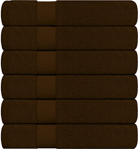 Image of Utopia Towels 6 Pack Medium Bath Towel Set, 24 by 48 Inches, 500 GSM 100% Ring Spun Cotton, Lightweight and Highly Absorbent Quick Drying Premium Towels for Hotel, Spa and Bathroom, Dark Brown