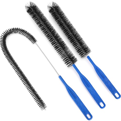 3PCS Drain Brush Set with Refrigerator Coil Cleaning Brush Multi-Use Drain Cleaning Brush Kit for Kitchen Sink Bathroom Drains & Surface Clog Removal