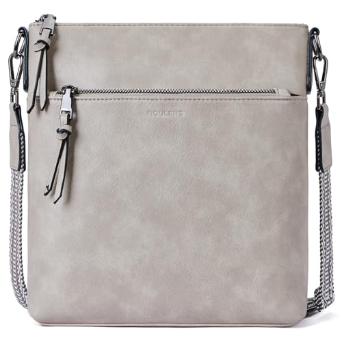 Roulens Mittel Damen Umhängetaschen, Leicht Damen Schultertasche aus Veganes Leder, Crossbody Bags für Frauen mit Verstellbar Abnehmbar Breiter Gurt