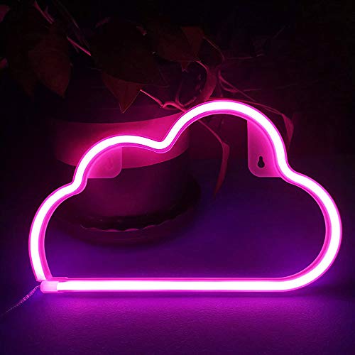 Image of YouOKLight neon cloud sign,cloud led light Wall Light Night Lights, Battery or USB Powered Neon Lights for Wall Decor, Bedroom, Kids Room, Living Room, Bar, Party, Christmas, Wedding (Pink)