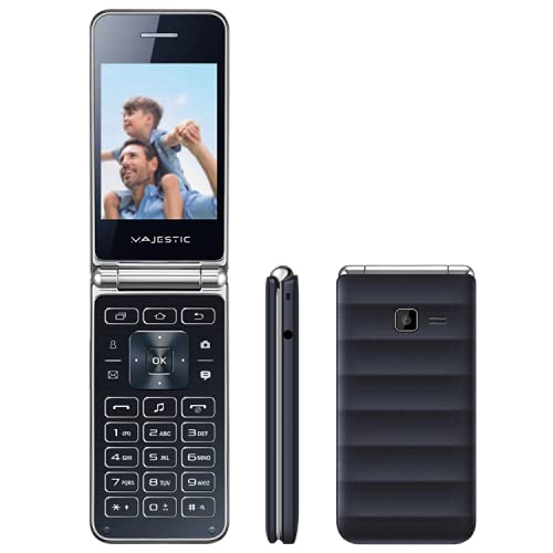 Majestic Wave Black - Telefono Gsm Con Display 2.8", Flip Attivo, Fotocamera, Bluetooth