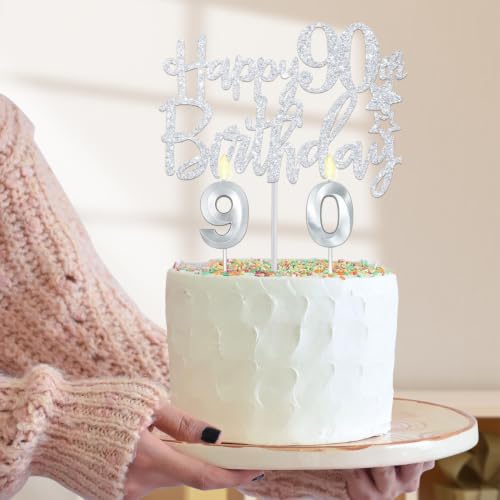 YeohJoy Silver 90th Birthday Decorations for Women by YeohJoy - Used condition - Image 4