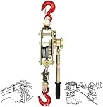 Portable Hand Winch 3 Ton Capacity Manual Cable Ratchet Puller with Brake Lever Hoist Power Puller for Trailers Heavy-Duty Winching Tool