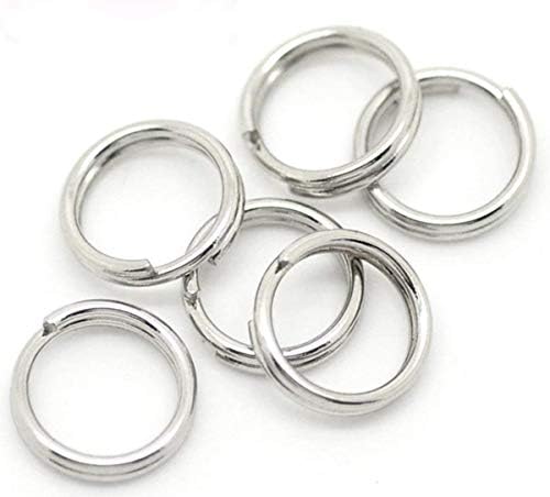 Sterling Silver Split Rings, 10Pcs 7mm