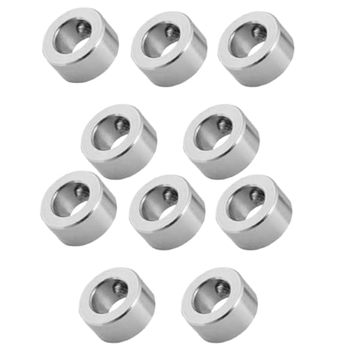 Cyrank 10Pcs Lock Collar, T8 Screw Lock Ring Stainless Steel Nickle Plated Iron Lock Screw 8mm Shaft Lock Collar for 3D 