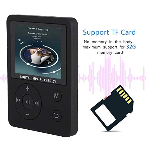 Diyeeni Draagbare MP3-mp4-speler met hoofdtelefoon, multifunctionele hifi-muziekspeler, ondersteunt 32G TF-kaart, 1,8 inch kleurendisplay, FM-radio, video, e-book, 8H looptijd (zwart) - Image 5