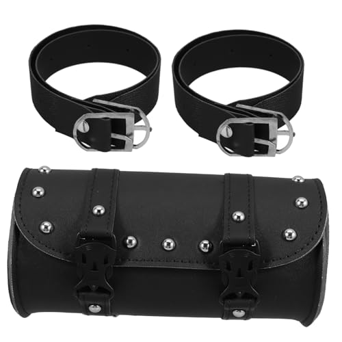 HAPINARY Equipaje De Motocicleta Alforjas De Accesorios De Riñonera para Cintura y Bolsa De Manillar Accesorios para Patinetes Electricos Bolsa Trasera Cuero PU Black
