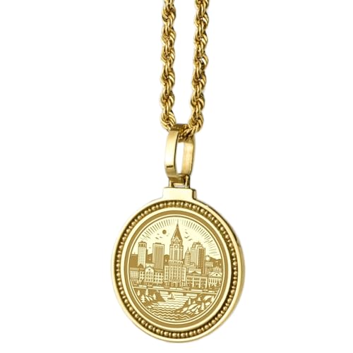 Collier argent sterling 925 anti-ternissement, grand pendentif rond gravé 28 mm robuste