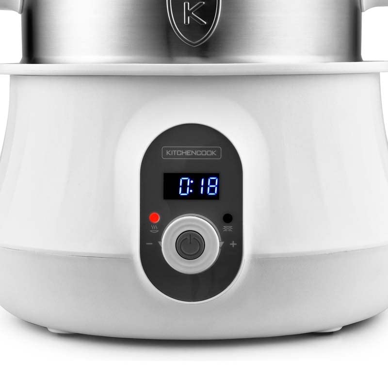 Kitchencook - Cuiseur Vapeur Et Couscoussier électrique - 9 Litres - 900w - Cuisson Programmable - Ecran Led - Maintien Au Chaud