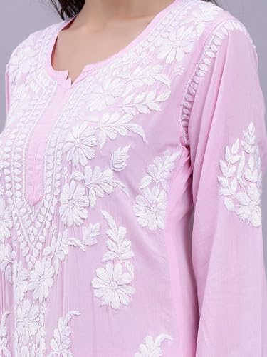 Image of Seva Chikan Hand Embroidered Lucknowi Chikankari Modal Kurta and Palazzo Set SCL8023