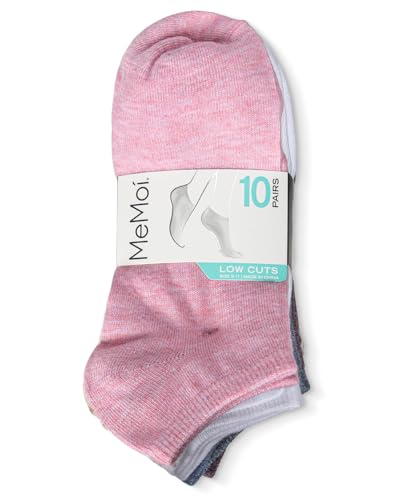 Image of MeMoi Women's 10-Pack Low Cut Ankle Socks, Running, Gym, Fitness Apparel