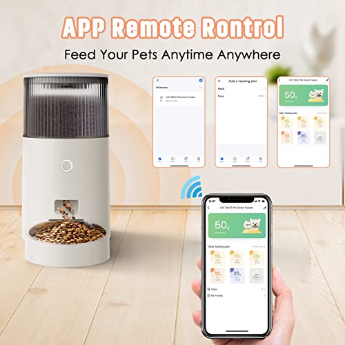 Upgrade Automatic Cat Feeders For Cats And Dogs, 2.4G Wifi Smart Pet Feeder With App Control, 2.5L Pet Dry Food Dispenser With Food Shortage Sensor And Stainless Steel Bowl #TOP2