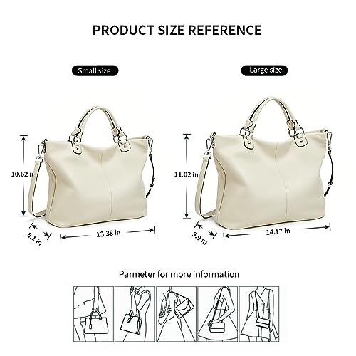 Image of Kattee Women's Soft Genuine Leather Tote Bag, Top Satchel Purses and Handbags