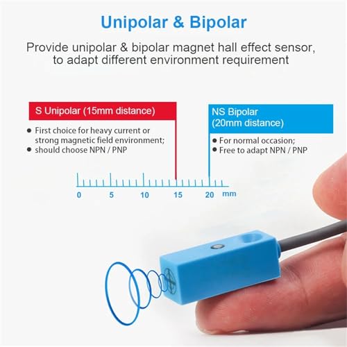 Interruptor magnético de proximidad de 3 cables para integración en PLCs de CC 12V 24V 3