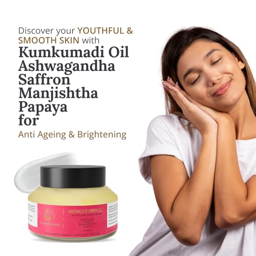 Image of Nature's Kinn - Midnight Miracle Night Cream 50gm | Boosts Collagen for Anti-Ageing | Kumkumadi Oil, Hyaluronic Acid, Niacinamide & Vitamin C | Deep Nourishment for Glowing, Youthful, Hydrated Skin
