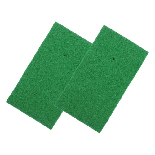 Kisangel 2pcs Golf Hitting Mat Golf Practice Swing Mat Grass Mat for Outdoor Indoor Training