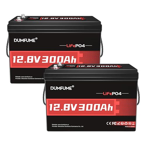 2 packs Dumfume 12V 300Ah（314ah） LiFePO4 Lithium Battery,200
