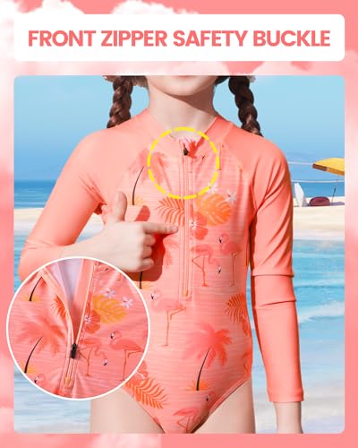 Image of Angel season Girls Swimsuits Kids Bathing Suit One Piece Swimwear with UPF 50+ Cute
