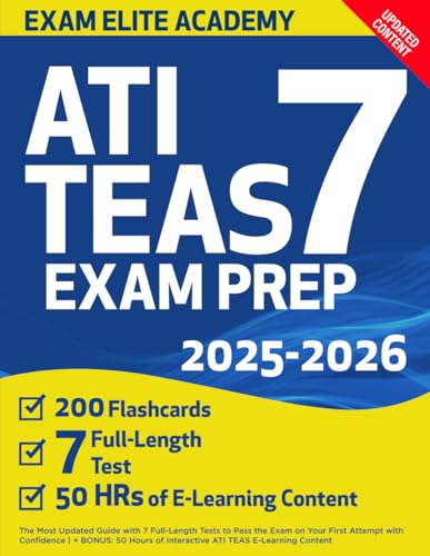 ATI TEAS Exam Prep: The Most Updated Guide with 7 Full-Length Tests to Pass the Exam on Your First Attempt with Confidence | + BONUS: 50 Hours of Interactive ATI TEAS E-Learning Content