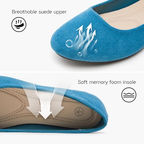 Image of Shupua Flats for Women Round Toe Black Ballet Flats Dressy Work Shoes | Comfortable Womens Ballerina Dress Shoes, Slip On Casual Office Loafers, Comfort, Business, Wedding, Formal, Low Heel, Ladies