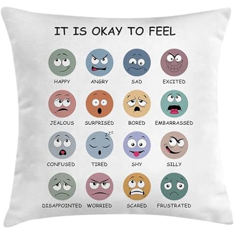 Happy Throw Pillow Cover for Kids Cover