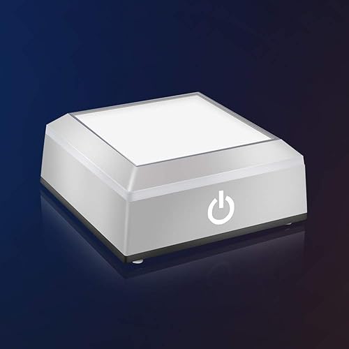 Miniatura 5 de HAN'S LASER Base de luz LED cuadrada para arte de cristal de cristales, soporte de exhibición de luz multicolor con interruptor táctil