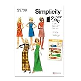 Simplicity Misses' Jiffy Back-Wrap Dress and Jumper Sewing Pattern Packet, Code S9739, Sizes XS-S-M-L-XL, Multicolor