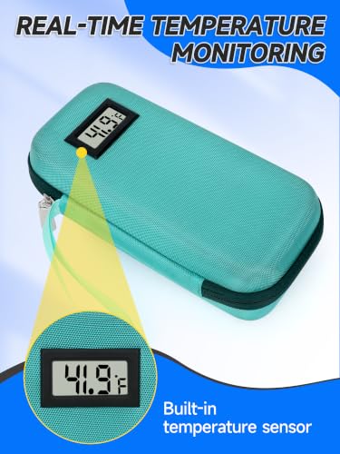 Image of YOUSHARES Travel Case for Zepbound & Mounjaro Pens,EVA Insulated Tirzepatide Cooler Travel Case TSA Approved with Temperature Display,Portable GLP-1 Pen Holder with 2 Ice Packs for Daily Use and Trips