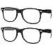 grinderPUNCH 2 Pack High Magnification Reading Glasses Strong Power Readers - 4.00-6.00 Black/+6.00