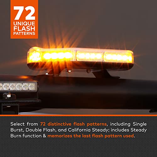 Nanoflare Nfmb40 12" 40W Red Led Strobe Mini Light Bar [Sae Class 1] [63 Flash Modes] [12Ft Cord] [Magnet Or Permanent] Red Flashing Emergency Warning Light Bar For Volunteer Firefighter Vehicle #TOP1