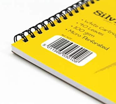 Silvine A4 Wirebound Sketch Pad - 40 sheets of 100gsm Smooth White Cartridge Paper (210 x 297mm), 407