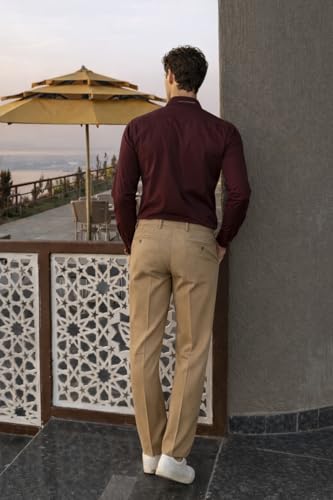 Image of Louis Philippe Men's Slim Fit Bamboo Blend Sustainable Stretch Young Formal Shirt