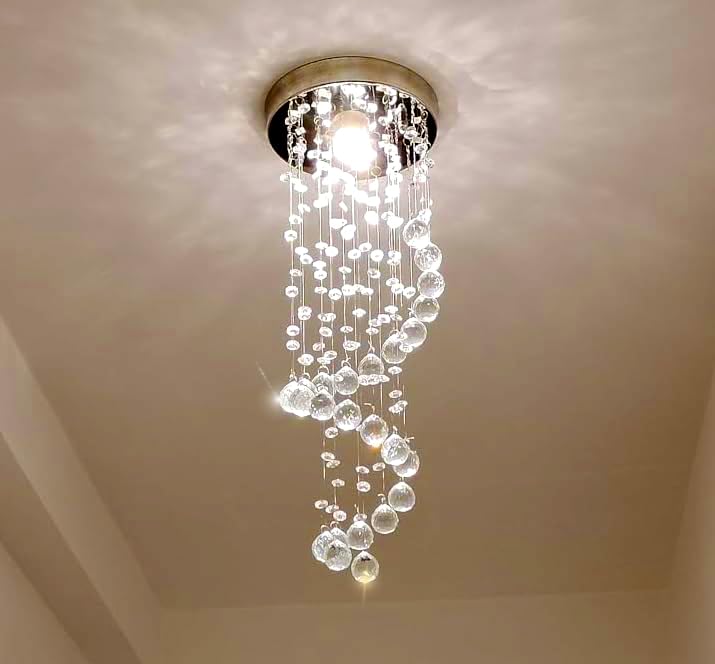 Crystomist Height Ft Crystal Glass Spiral Modern Led Chandelier