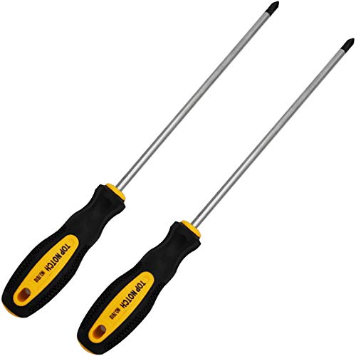 Sipery Phillips Screwdriver 8 inch long Screwdriver Length Shank Screwdriver Magnetic Tip PH2 Cross Head Screwdriver 2Pcs