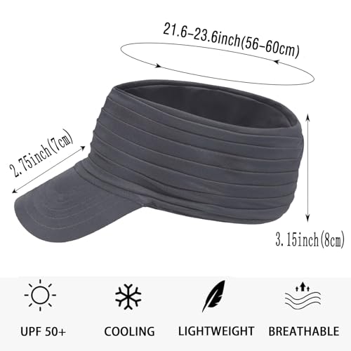Image of Sports Sun Visor for Men Women UV Protection Lightweight Packable Stretchy Hats for Running, Tennis, Golf