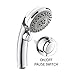 Produktbild Homelody Duschkopf mit Stopknopf Regendusche 5 Strahlarten Handbrause Brausekopf verstellbar Handheld mit 5 Modi Dusche Wassersparer Wasserstop 1/2 Zoll verchromt