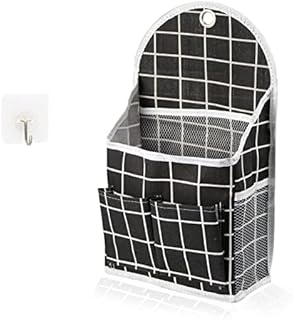 FuninCrea Wall Hanging Storage Bag, 3-Layer Hanging Pocket with Non-marking hook Waterproof Door Closet Organizer for Bedroom, Bathroom, Kitchen (Black)