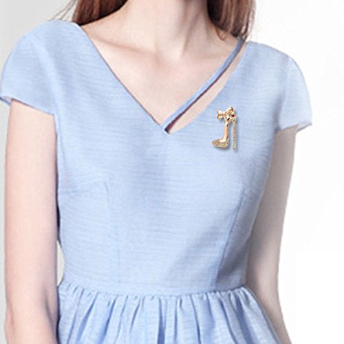 Oulii Brooch Pins Popular 18K Gold Filled Crystal High Heels Shoes Brooch Pin Jewelry Gift Valentine's Day Gift For Women #TOP6