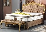 Casa Padrino Baroque Lit double en velours avec matelas Marron/doré