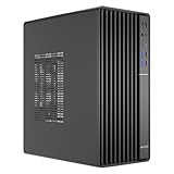 Nuwo Quartz QK300 | Case PC Compatto Micro-ATX Senza Alimentatore | Compatibile con MicroATX e Mini-ITX | Raffreddamento a Rete Frontale | USB 3.0 e Type-C, Nero
